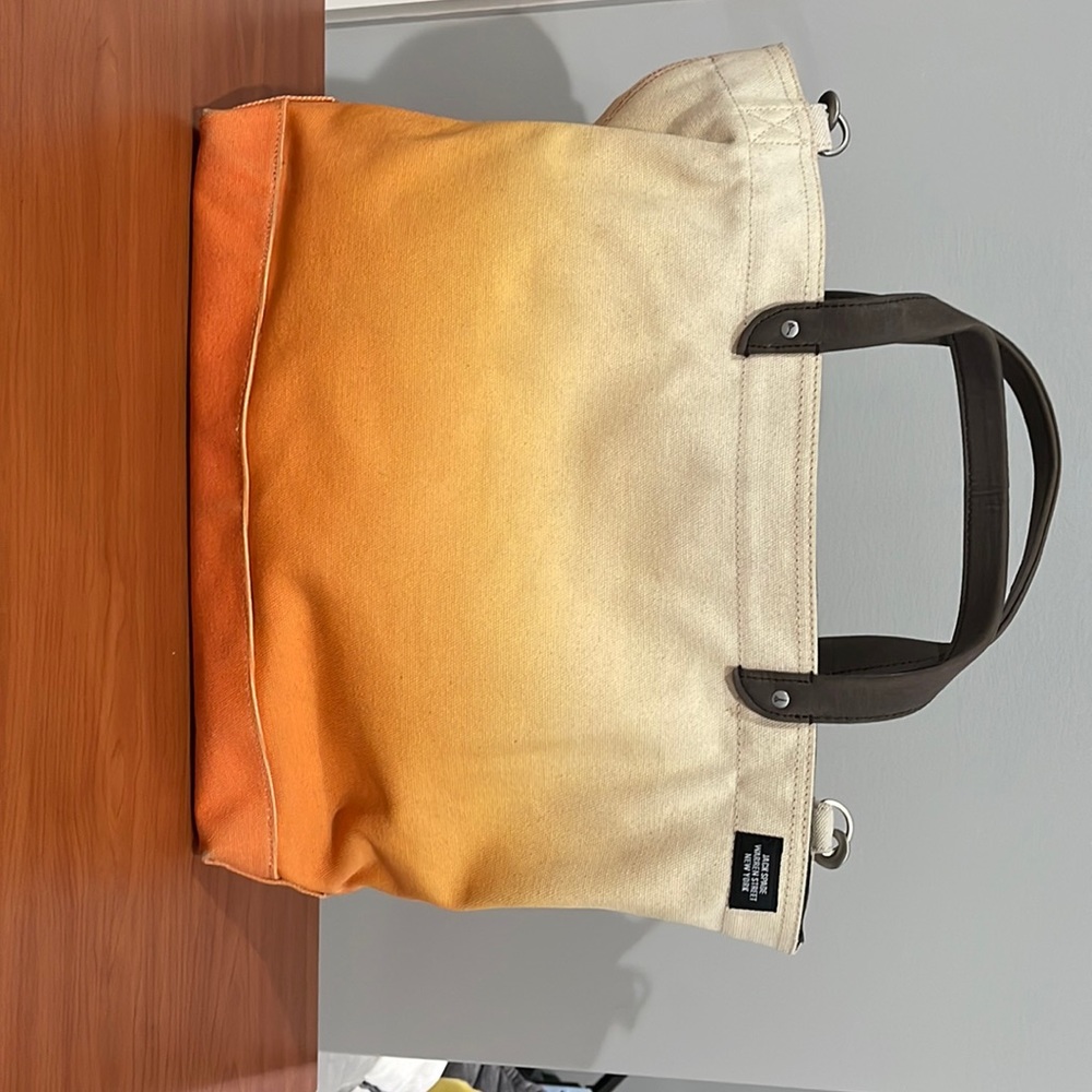 Jack Spade canvas tote bag new with tag zip closure and inside zipper pocket